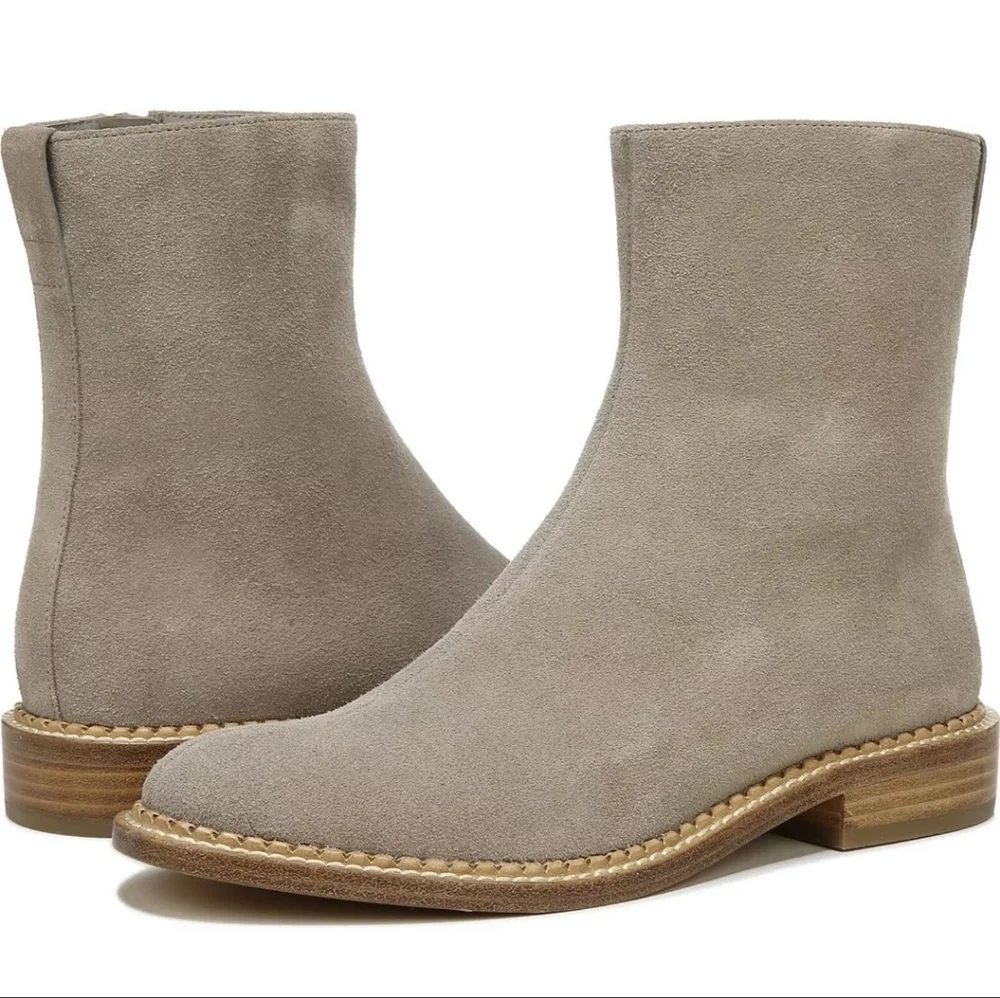 VINCE Chas Suede Ankle Boots in Woodsmoke Size 38/ 6M